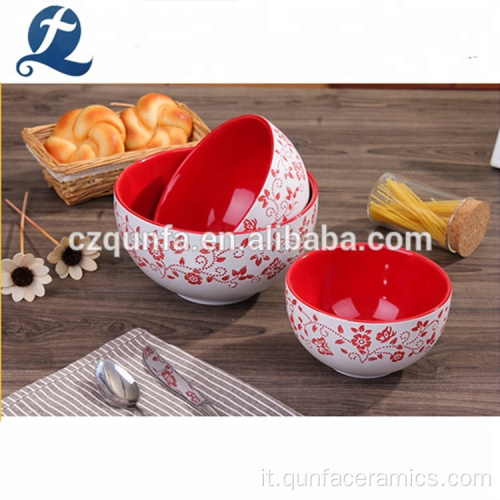 Ciotole di zuppa in ceramica ceramica del commestibile della cucina del ristorante con il logo